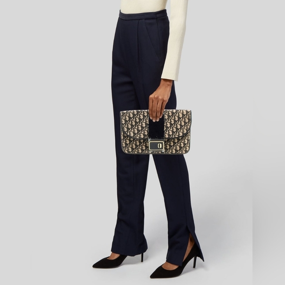 Vintage Christian Dior Oblique Trotter monogram fold over clutch. - Picture 2 of 11